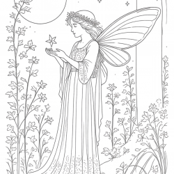 Desenho de Fadas para colorir e imprimir: número 11
