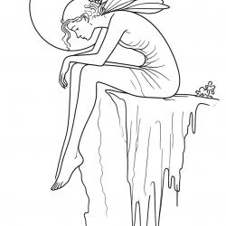Desenho de Fadas para colorir e imprimir: número 12