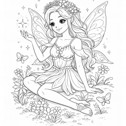 Desenho de Fadas para colorir e imprimir: número 18