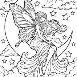 Desenho de Fadas para colorir e imprimir: número 19