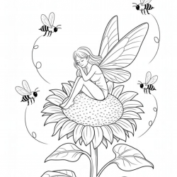 Desenho de Fadas para colorir e imprimir: número 20