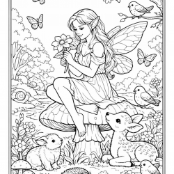 Desenho de Fadas para colorir e imprimir: número 23
