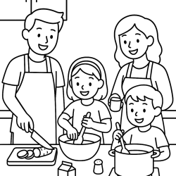 Desenho de Familias para colorir e imprimir: número 2