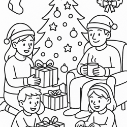 Desenho de Familias para colorir e imprimir: número 6