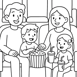 Desenho de Familias para colorir e imprimir: número 8