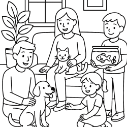 Desenho de Familias para colorir e imprimir: número 10