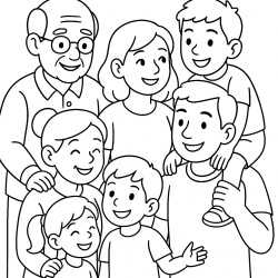 Desenho de Familias para colorir e imprimir: número 11
