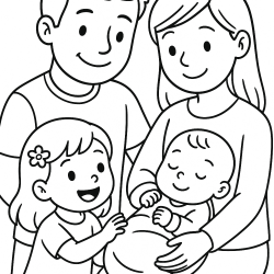 Desenho de Familias para colorir e imprimir: número 12