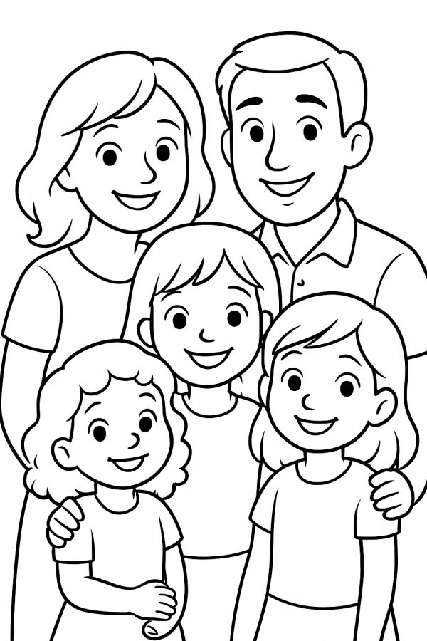 Desenho de Familias para colorir e imprimir: número 14