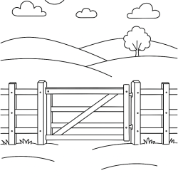 Desenho de Fazenda para colorir e imprimir: número 5