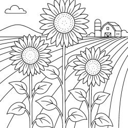 Desenho de Fazenda para colorir e imprimir: número 7