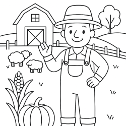 Desenho de Fazenda para colorir e imprimir: número 12
