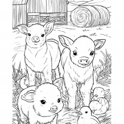 Desenho de Fazenda para colorir e imprimir: número 13