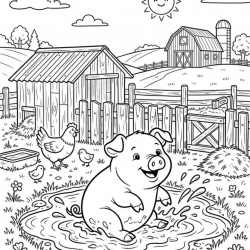 Desenho de Fazenda para colorir e imprimir: número 17