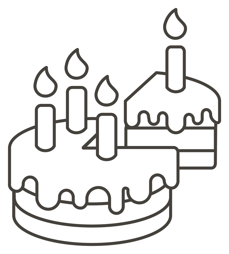Desenho de Feliz Aniversário para colorir e imprimir: número 7