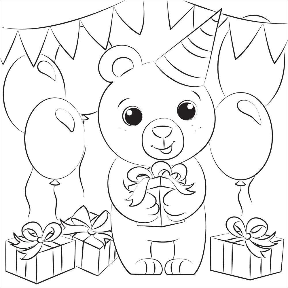 Desenho de Feliz Aniversário para colorir e imprimir: número 19