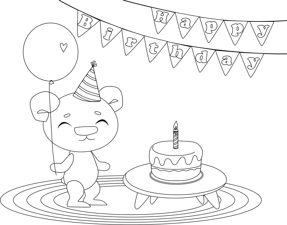Desenho de Feliz Aniversário para colorir e imprimir: número 28