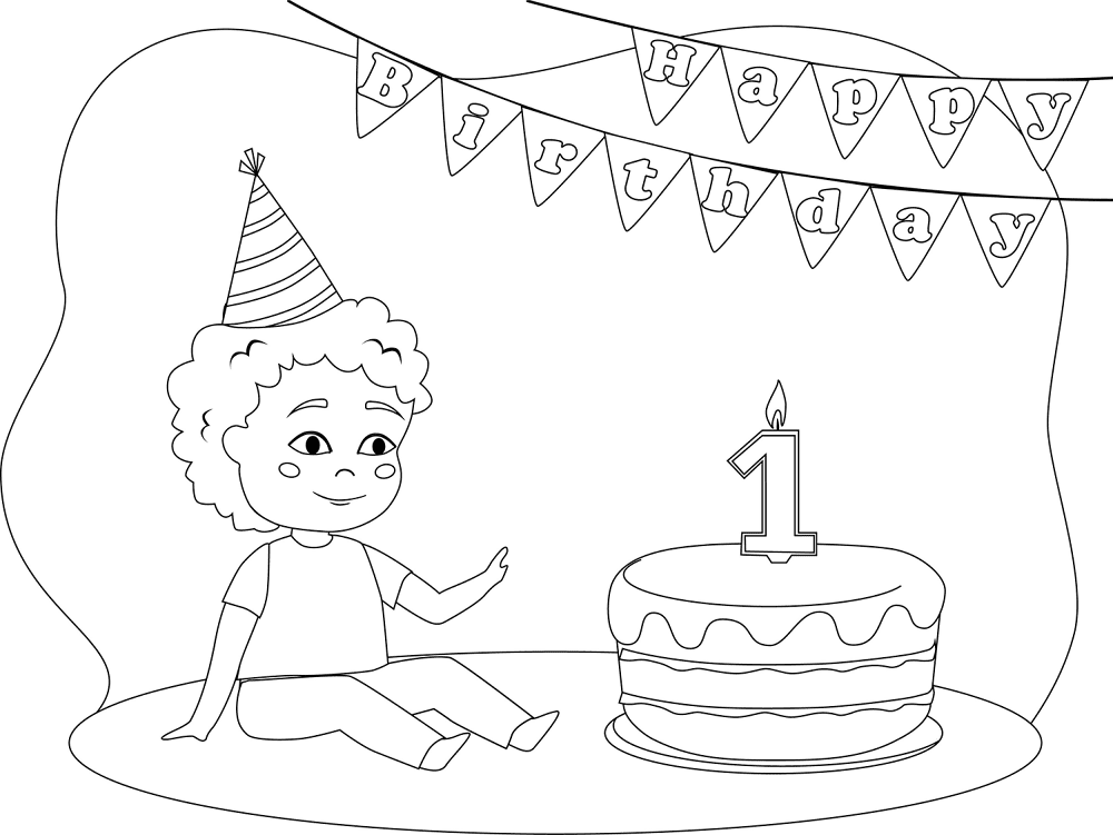 Desenho de Feliz Aniversário para colorir e imprimir: número 29