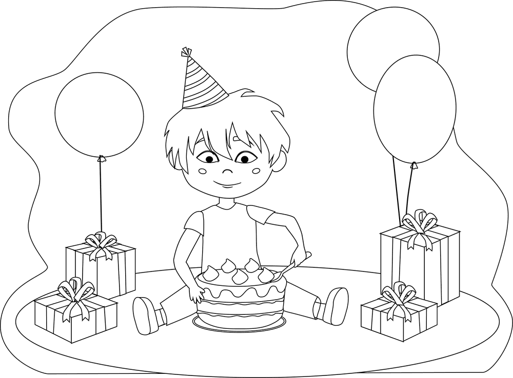 Desenho de Feliz Aniversário para colorir e imprimir: número 30