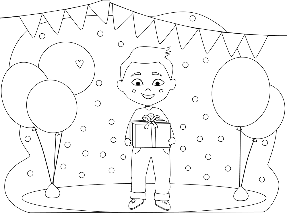 Desenho de Feliz Aniversário para colorir e imprimir: número 32