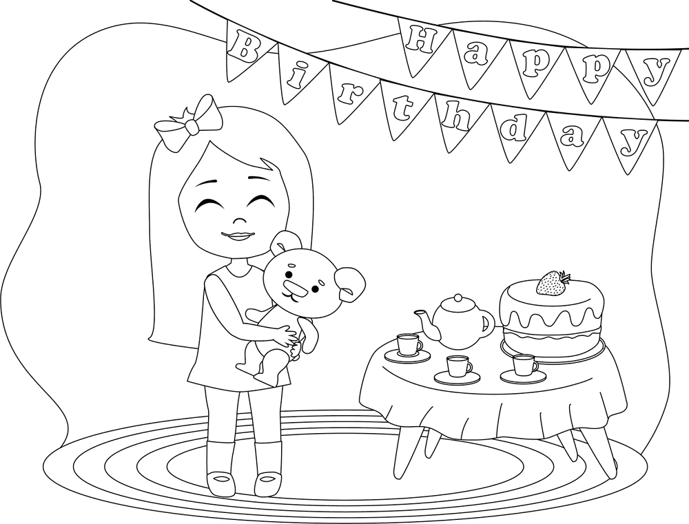 Desenho de Feliz Aniversário para colorir e imprimir: número 35