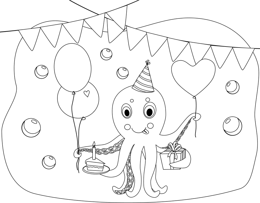 Desenho de Feliz Aniversário para colorir e imprimir: número 39