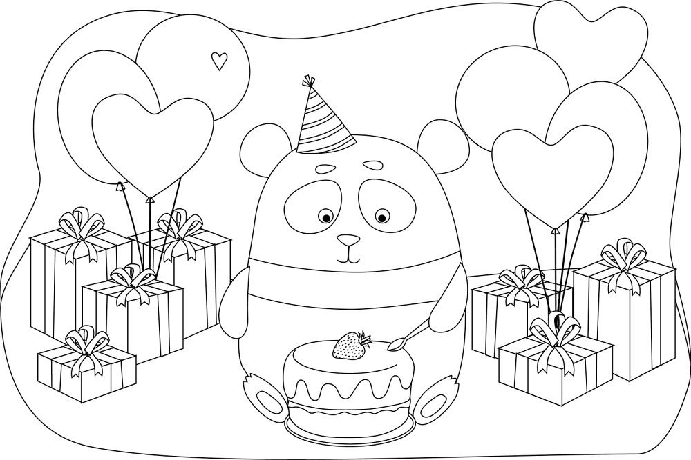 Desenho de Feliz Aniversário para colorir e imprimir: número 40