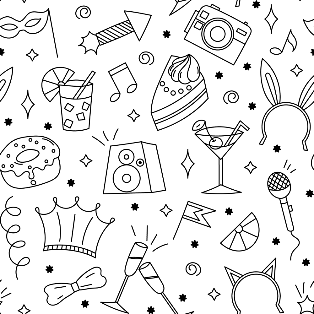 Desenho de Feliz Aniversário para colorir e imprimir: número 42