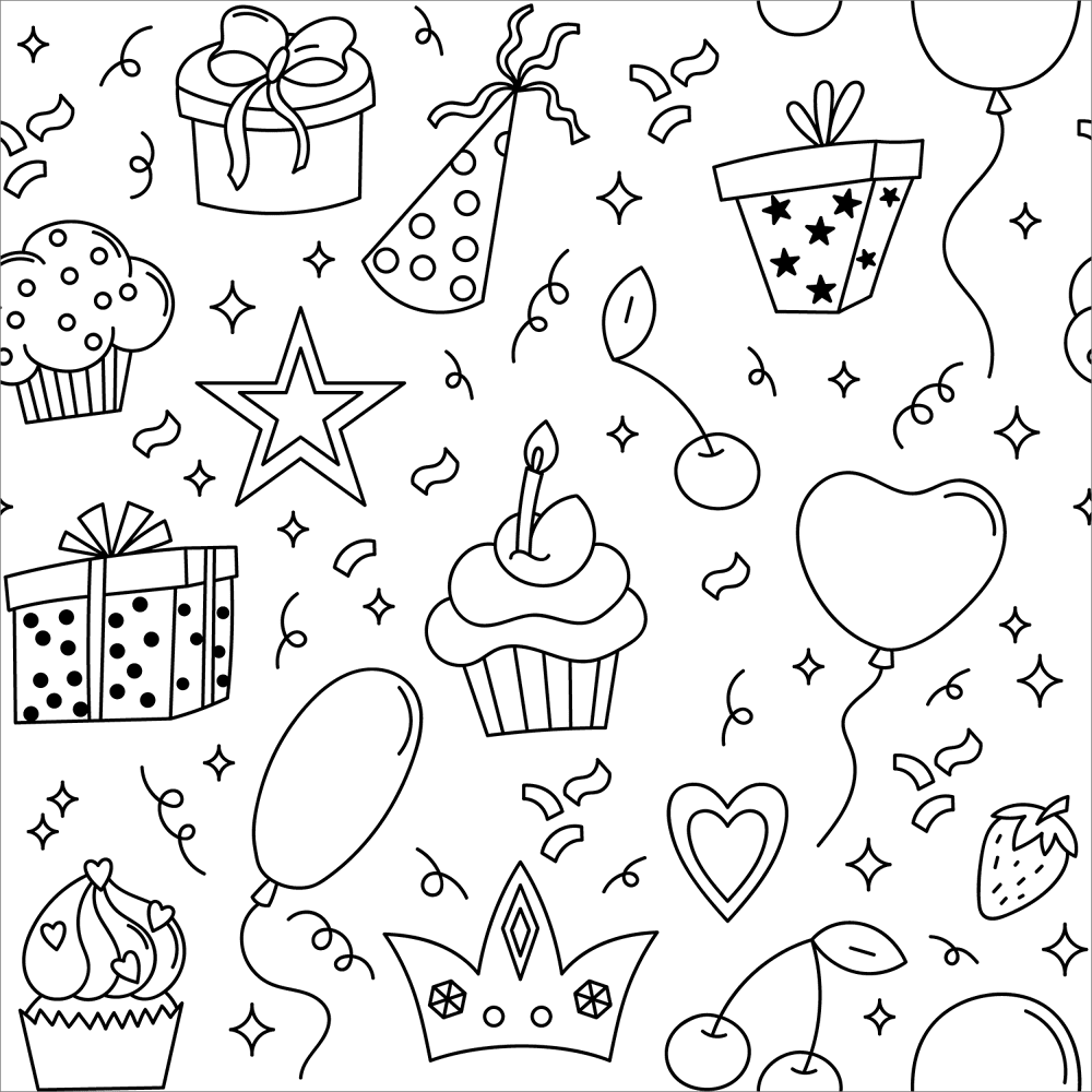 Desenho de Feliz Aniversário para colorir e imprimir: número 43
