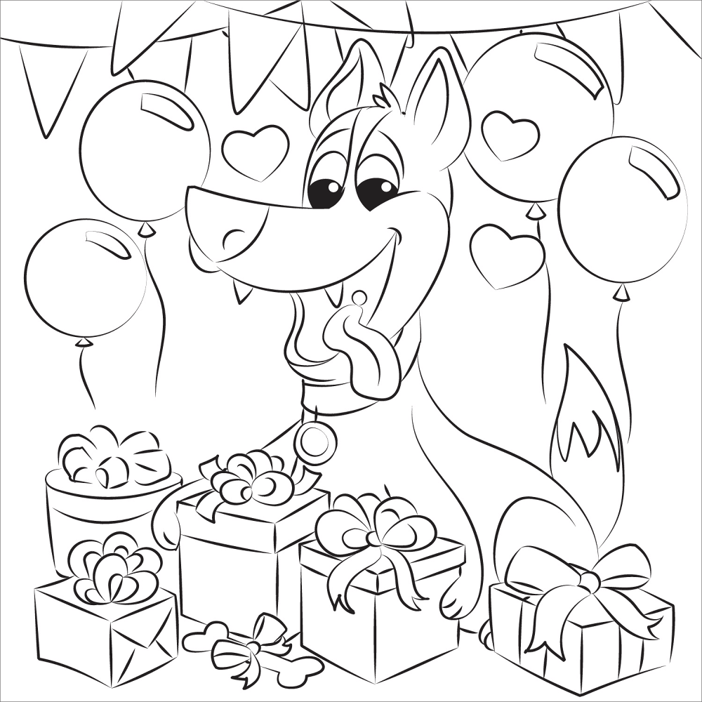 Desenho de Feliz Aniversário para colorir
