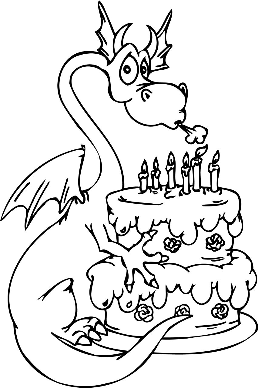 Desenho de Feliz Aniversário para colorir