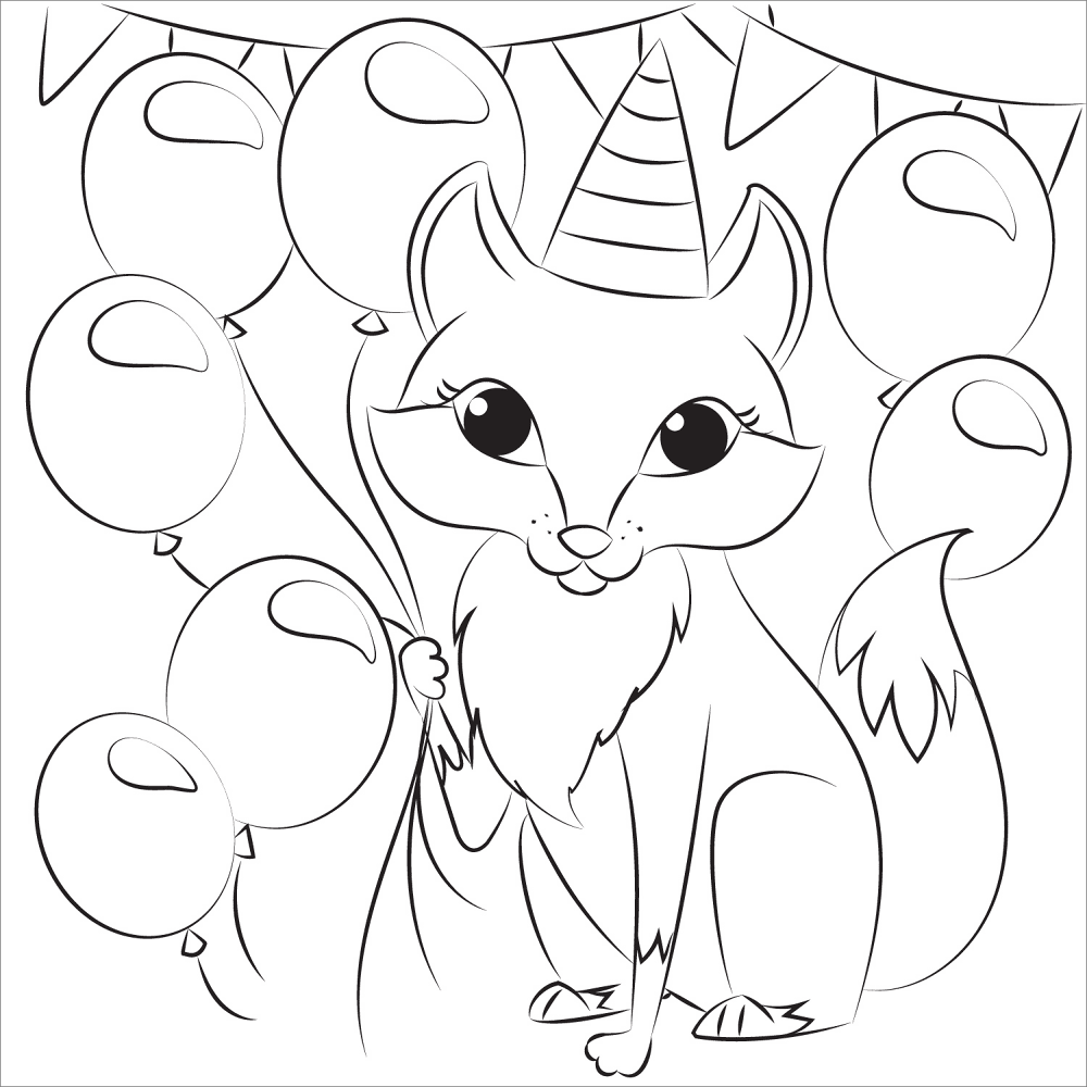 Desenho de Feliz Aniversário para colorir