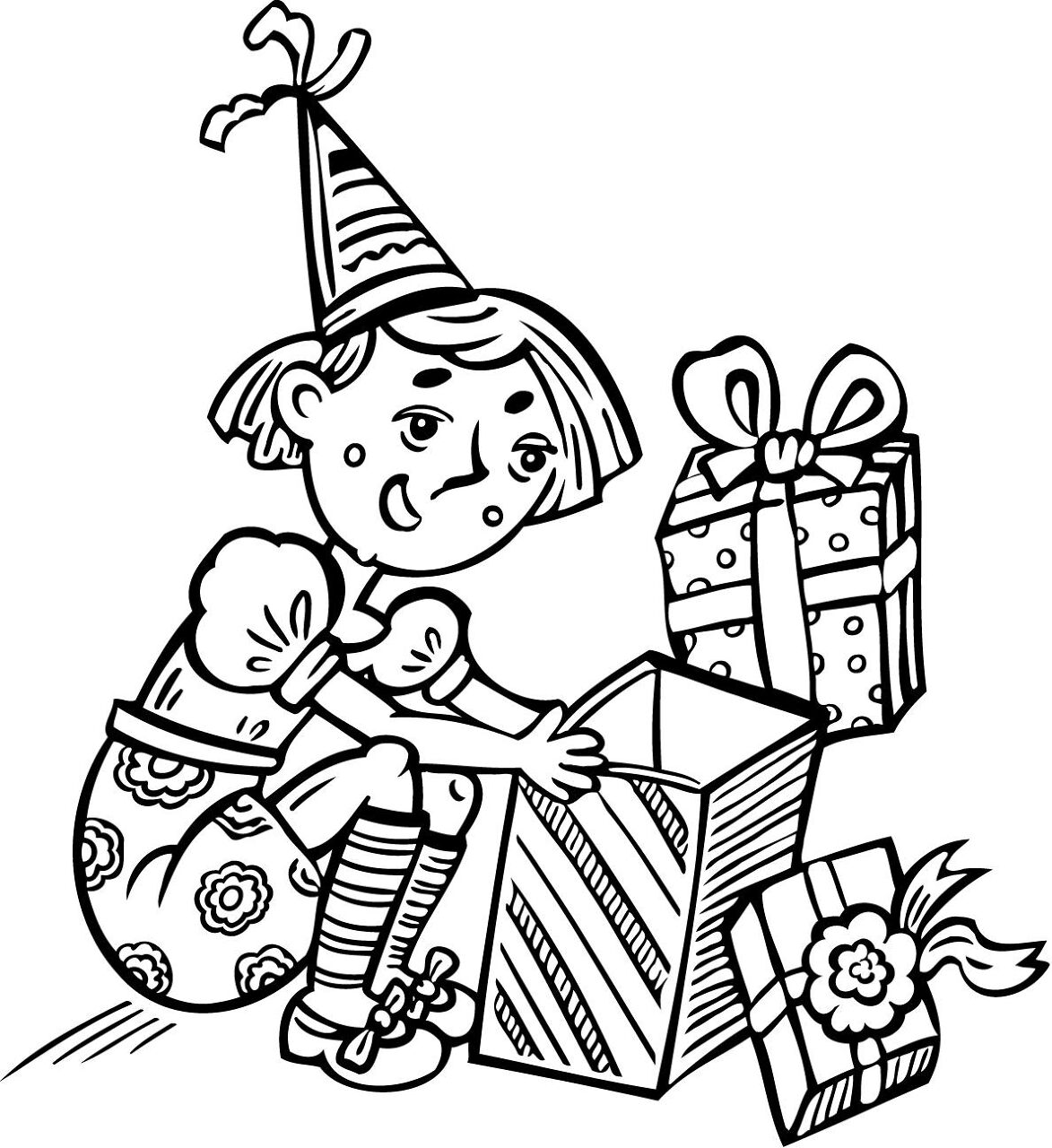 Desenho de Feliz Aniversário para colorir