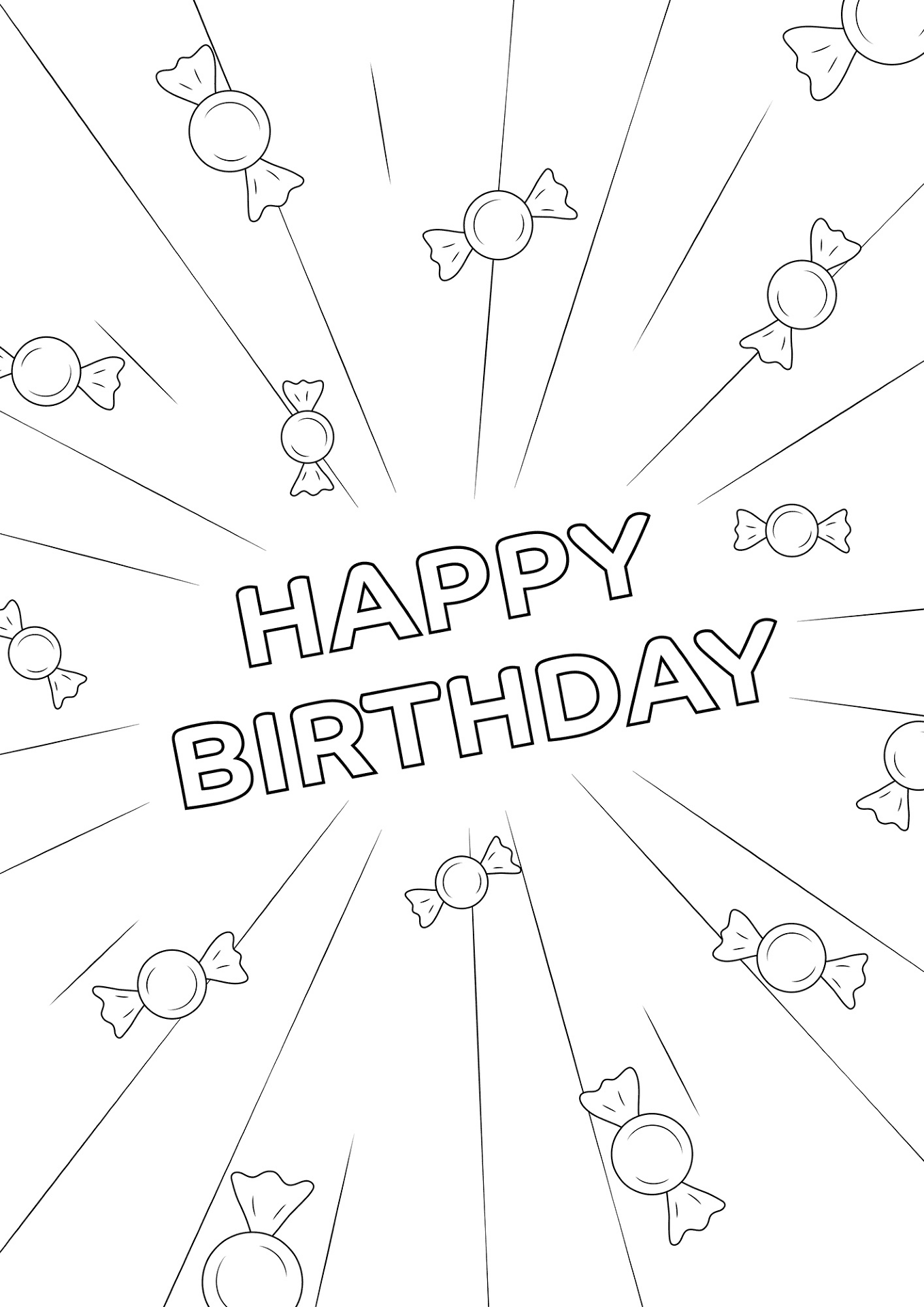 Desenho de Feliz Aniversário para colorir