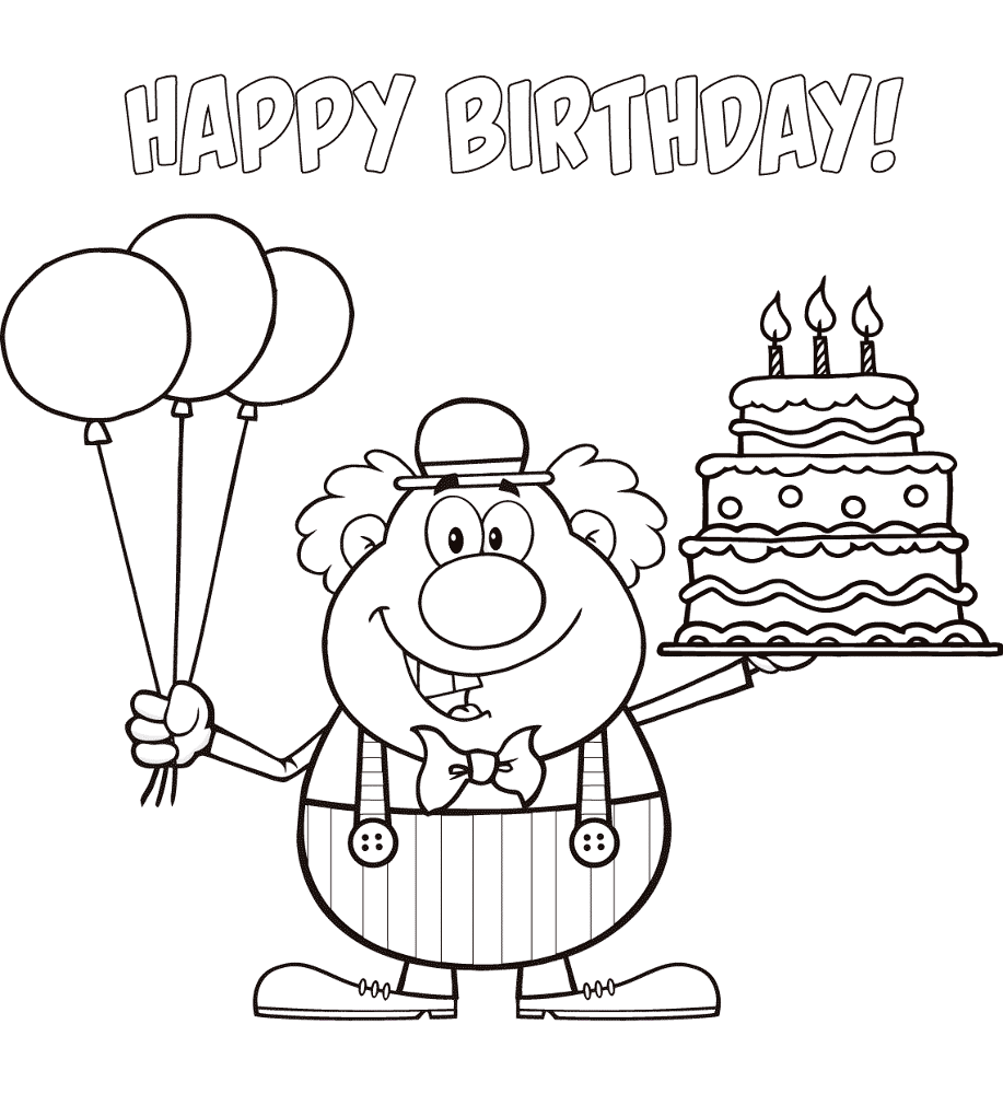 Desenho de Feliz Aniversário para colorir
