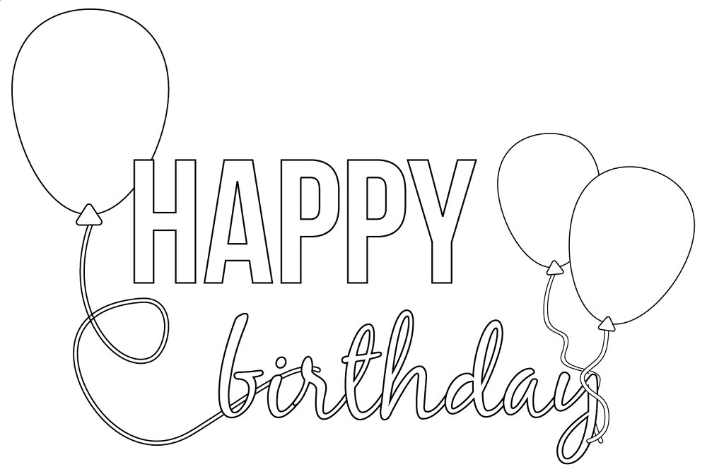 Desenho de Feliz Aniversário para colorir