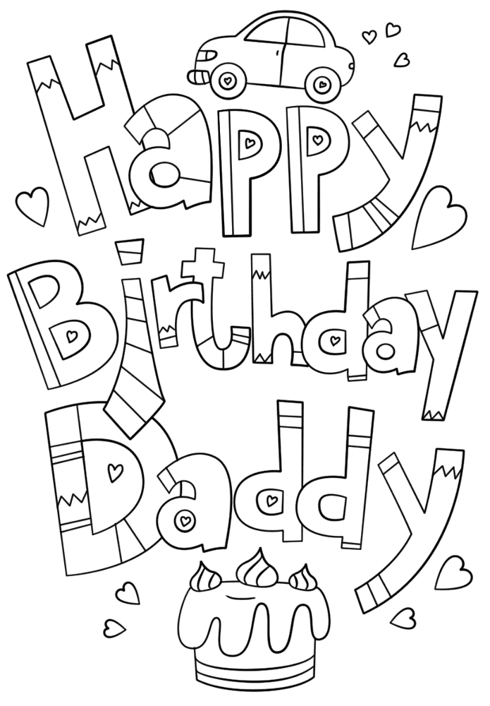 Desenho de Feliz Aniversário para colorir