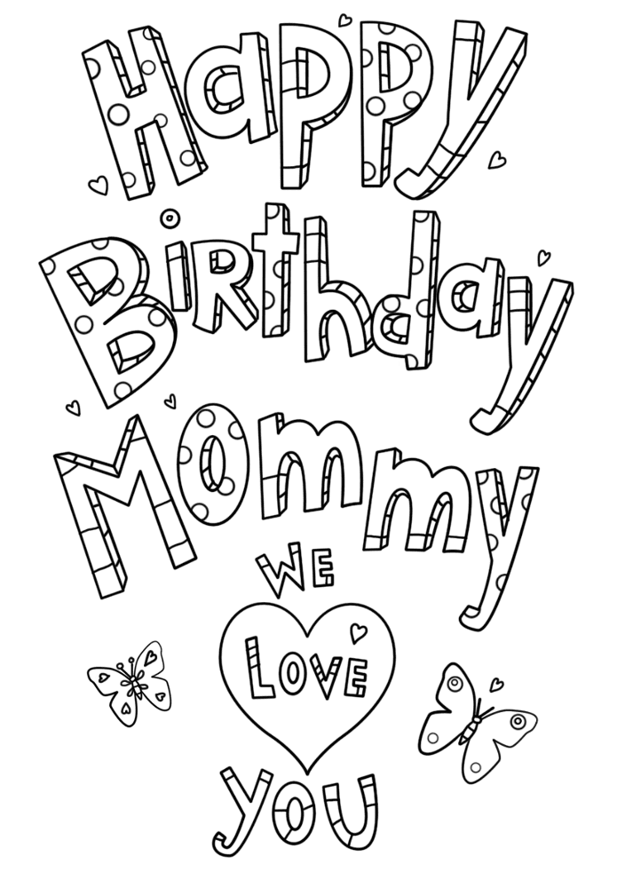 Desenho de Feliz Aniversário para colorir