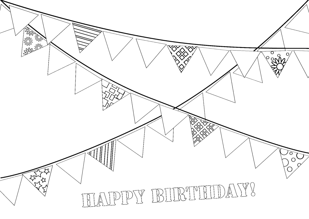 Desenho de Feliz Aniversário para colorir