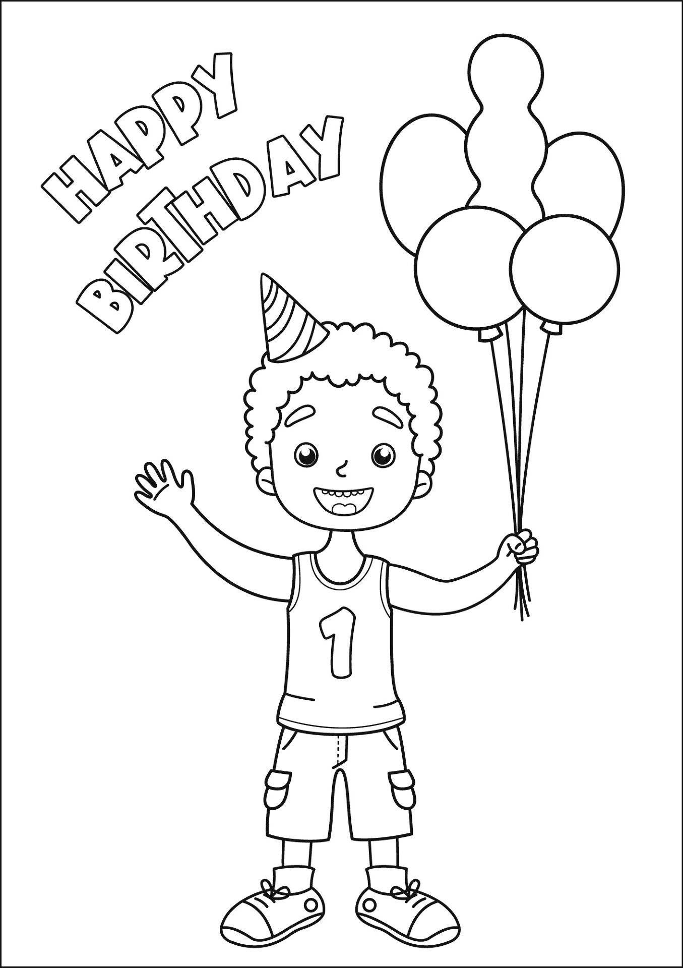 Desenho de Feliz Aniversário para colorir