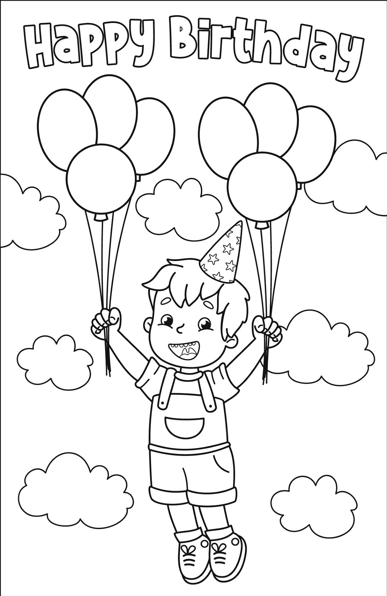 Desenho de Feliz Aniversário para colorir