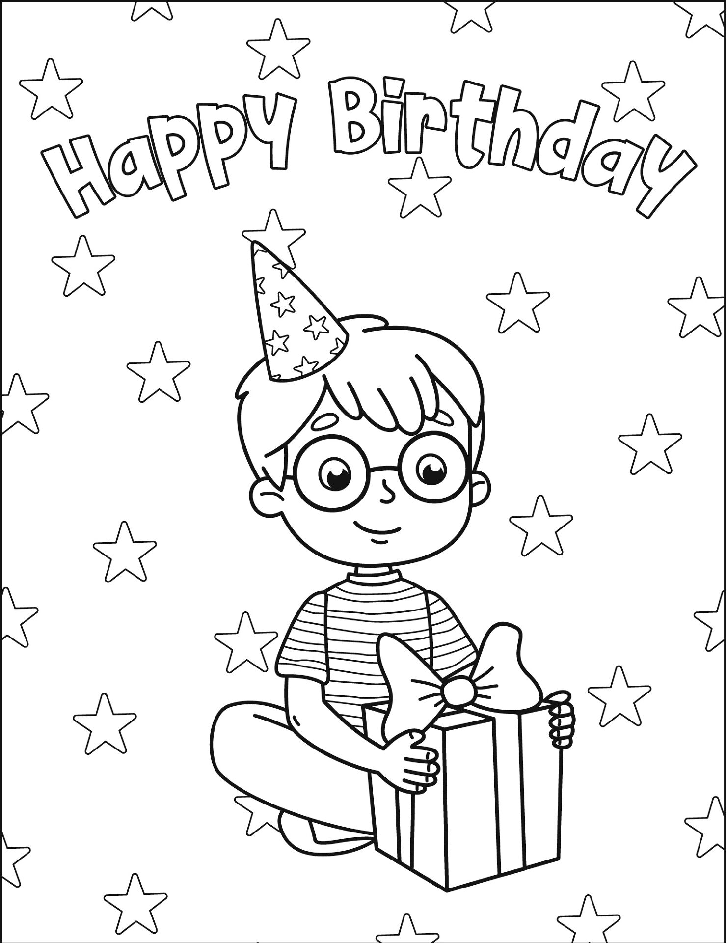 Desenho de Feliz Aniversário para colorir