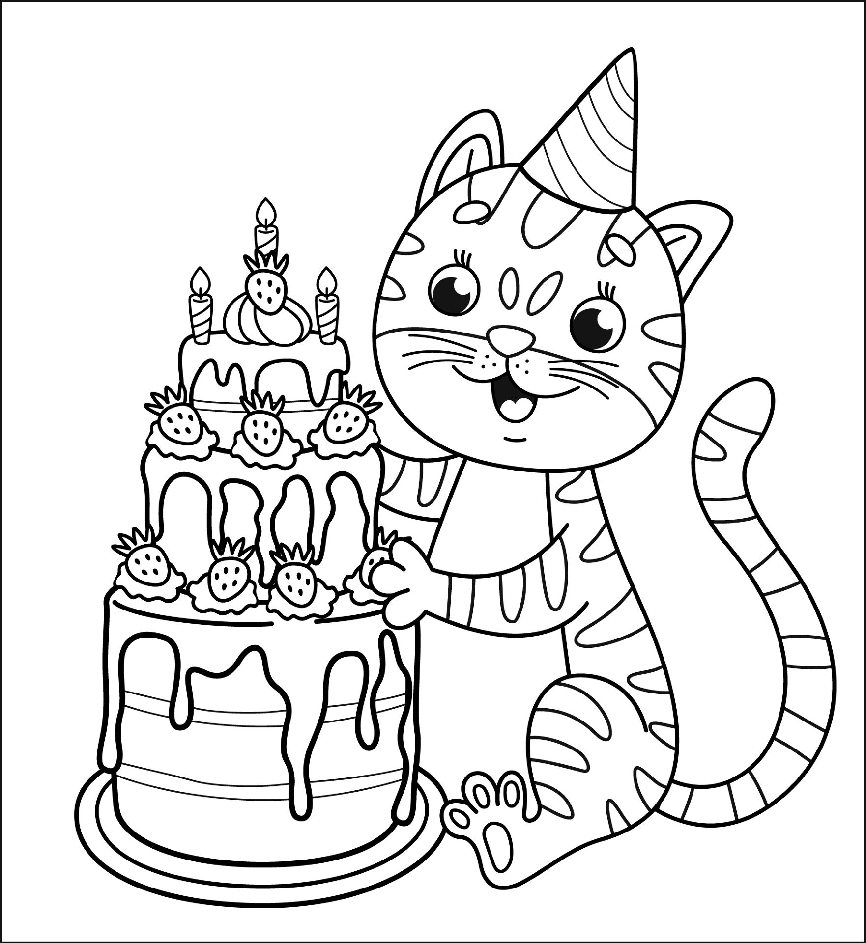 Desenho de Feliz Aniversário para colorir