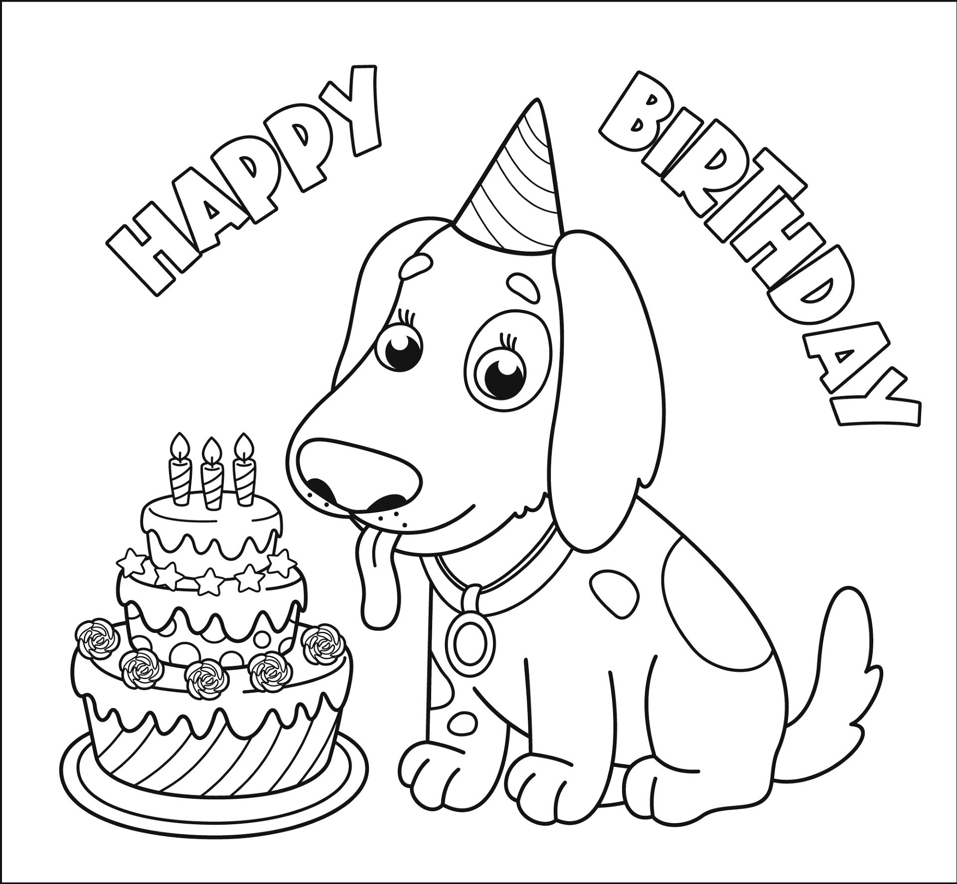 Desenho de Feliz Aniversário para colorir