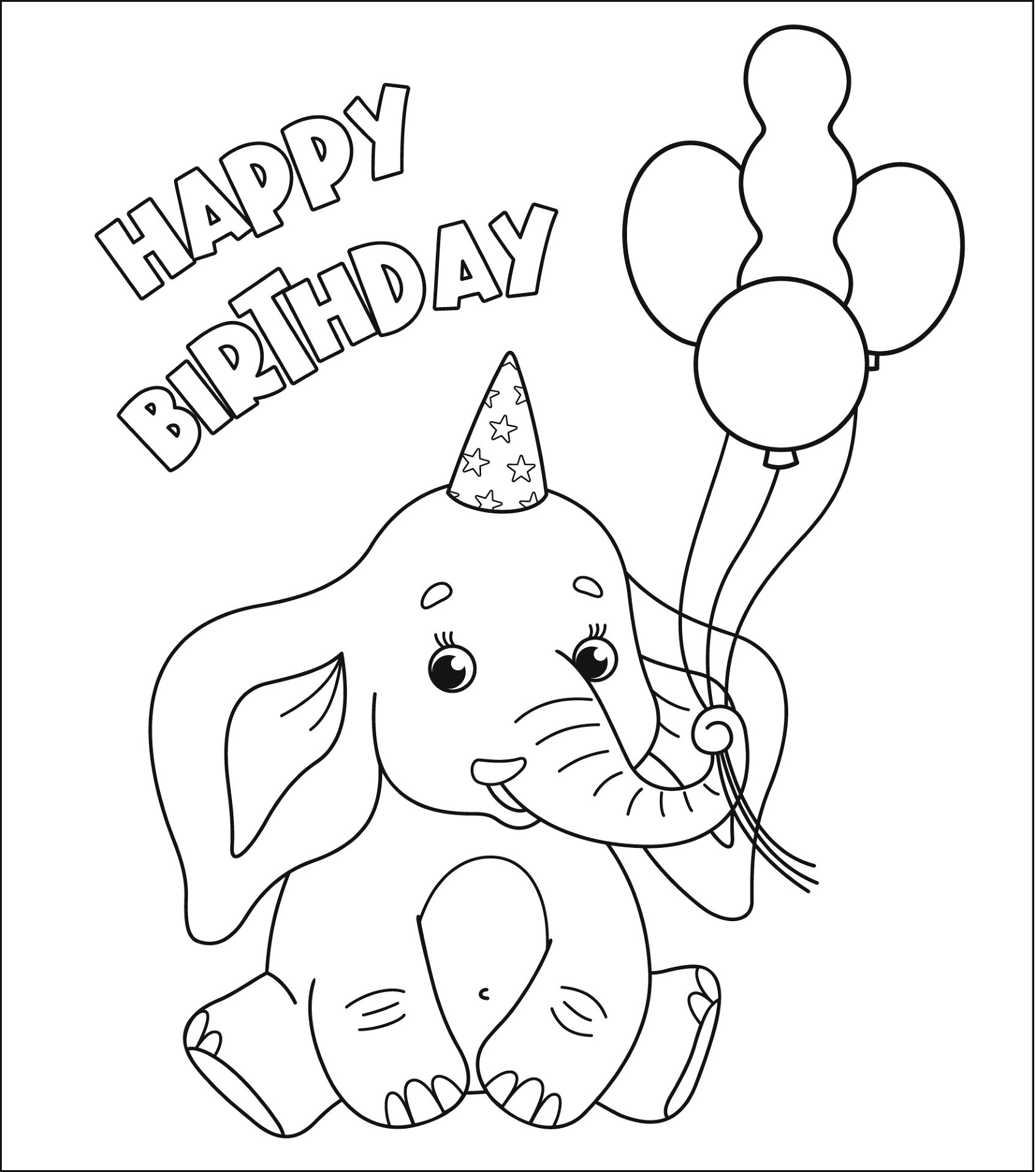 Desenho de Feliz Aniversário para colorir
