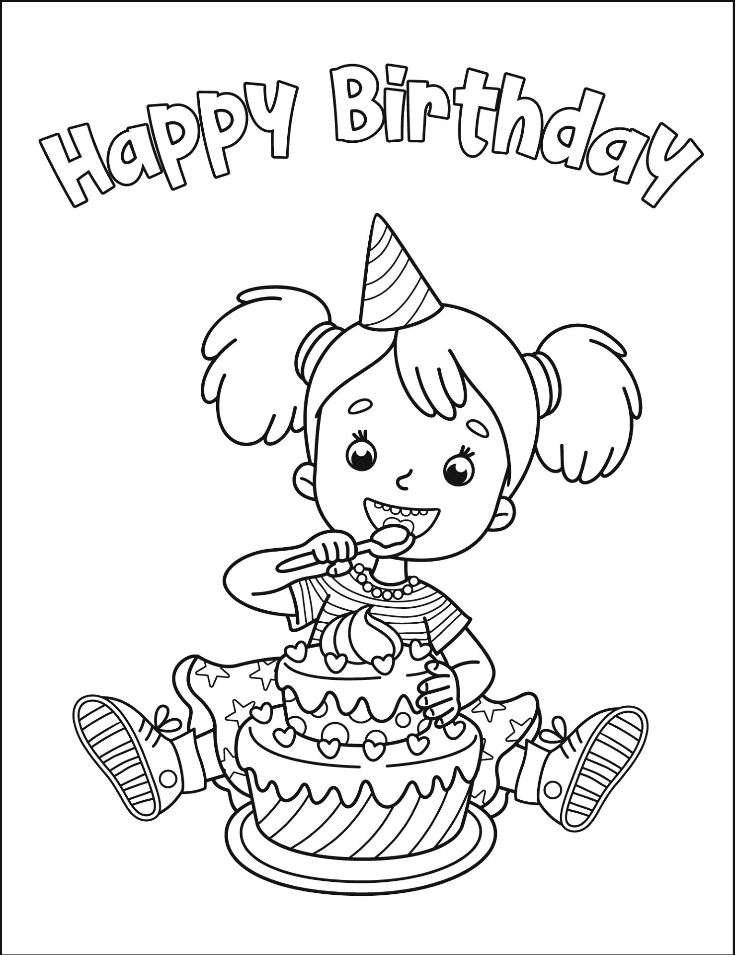 Desenho de Feliz Aniversário para colorir