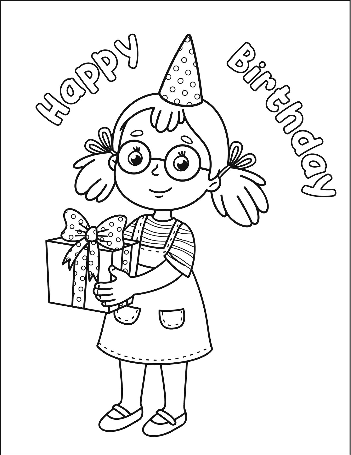 Desenho de Feliz Aniversário para colorir