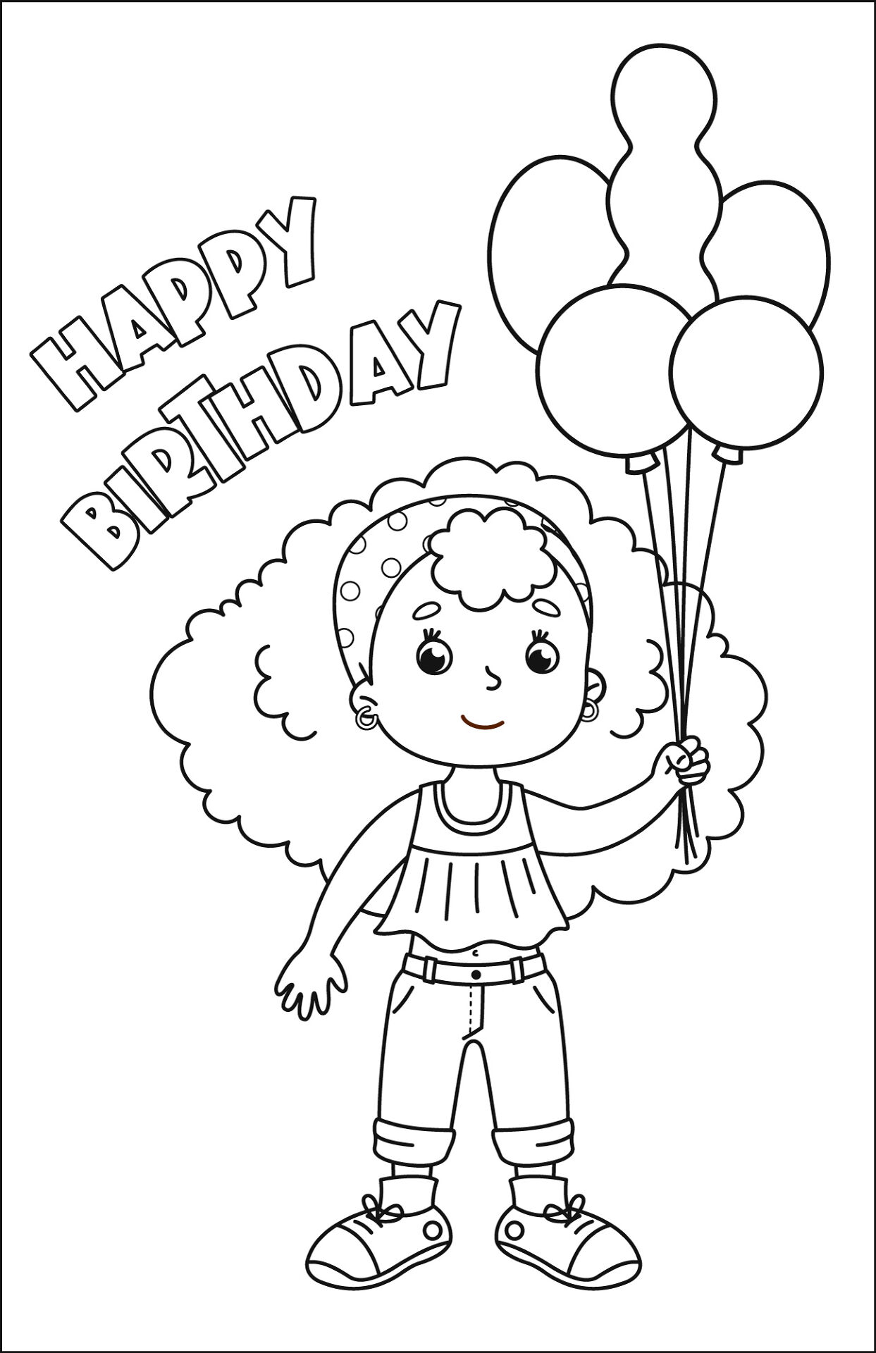 Desenho de Feliz Aniversário para colorir