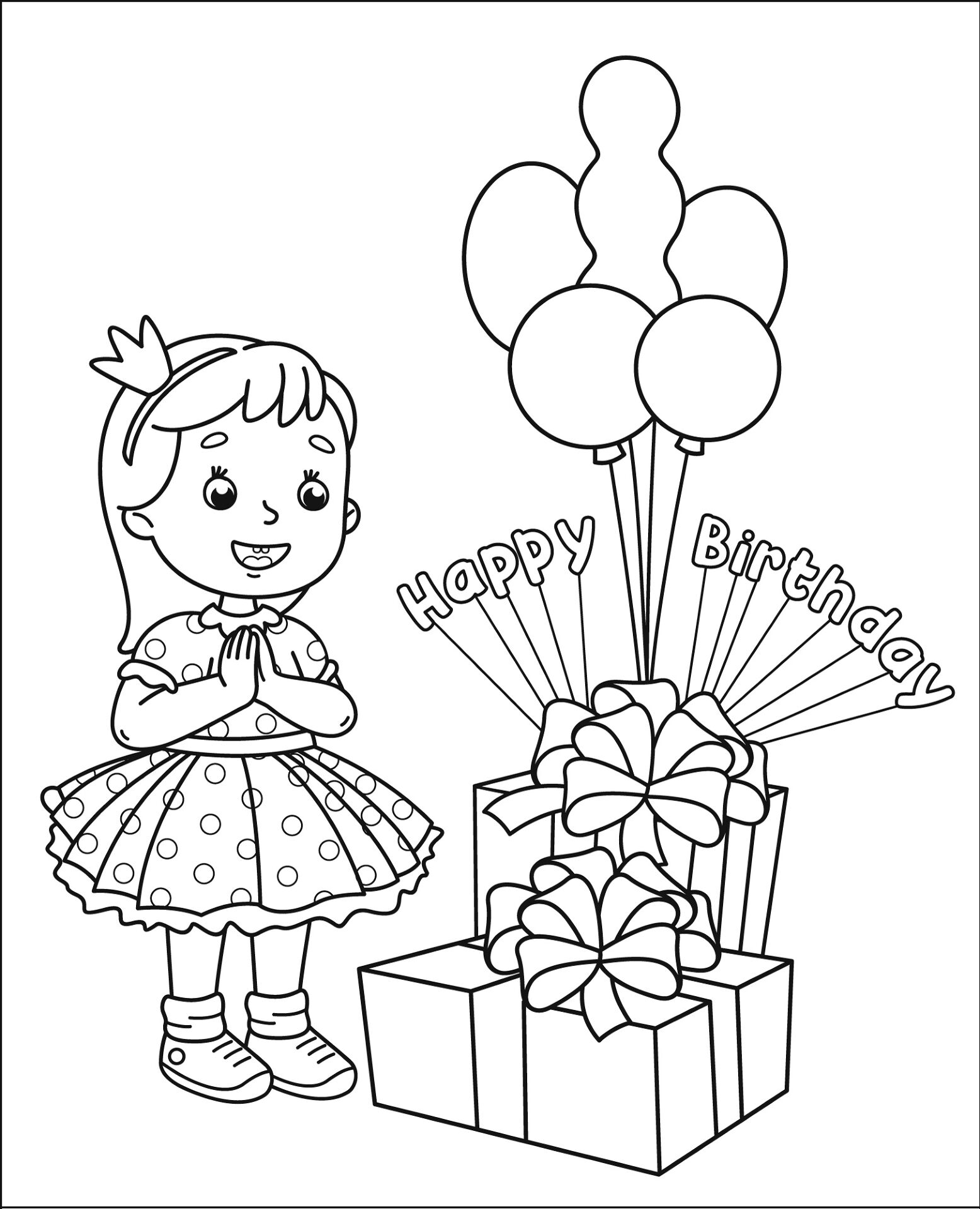 Desenho de Feliz Aniversário para colorir