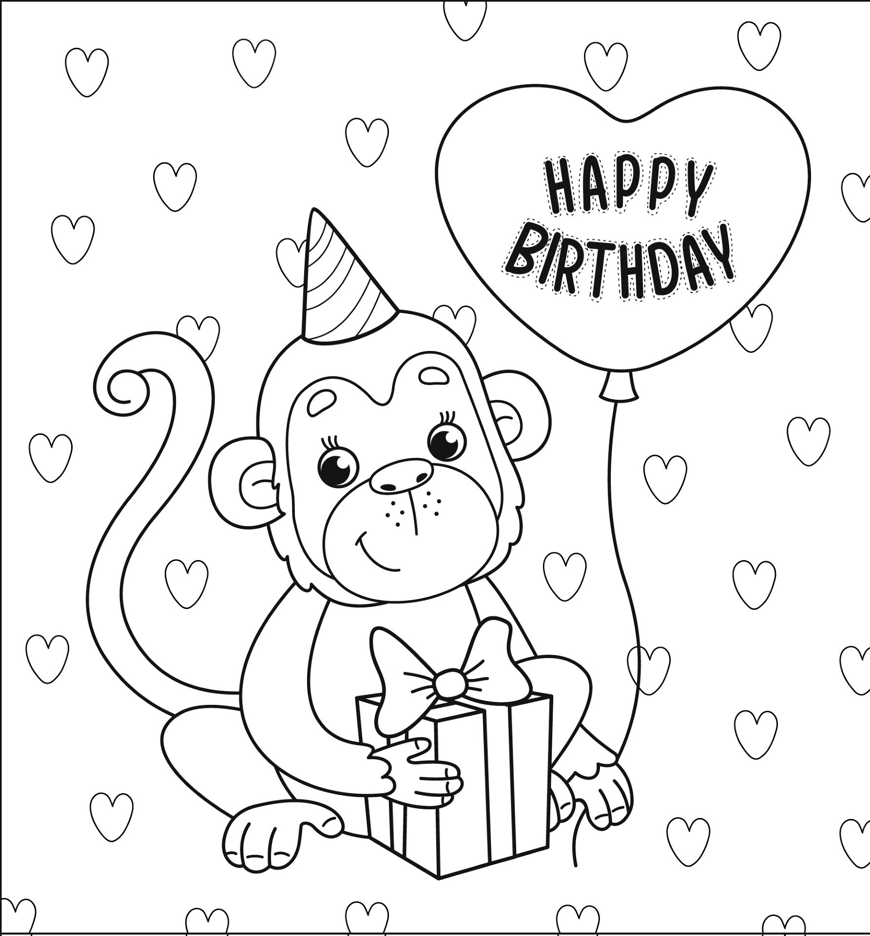 Desenho de Feliz Aniversário para colorir